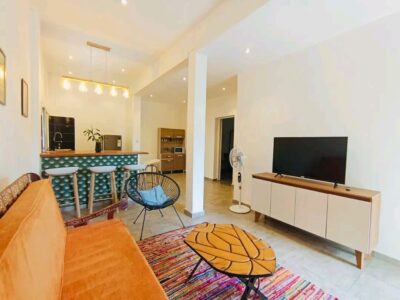 Appartement de 2 chambres avec clim wifi cour