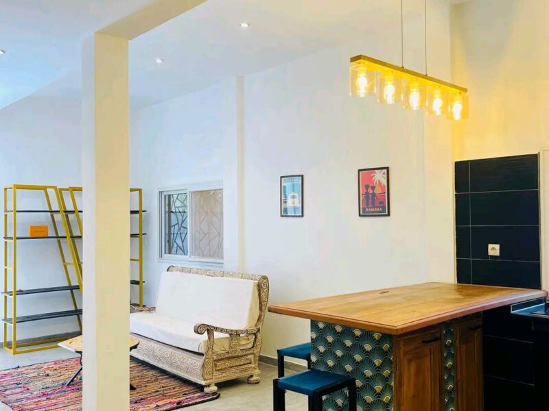 Appartement de 2 chambres avec clim wifi cour